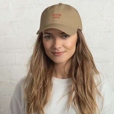 "Bloody Mary" Embroidered Drink Order Hat (Khaki)