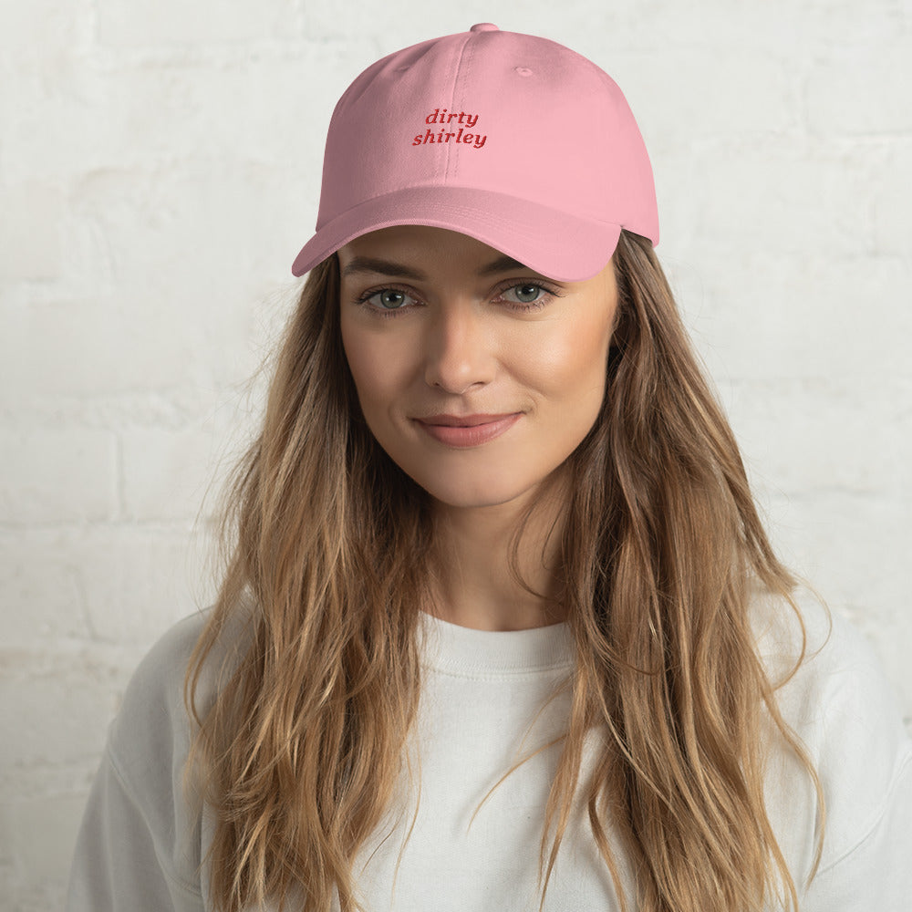 "Dirty Shirley" Embroidered Drink Order Hat (Pink)