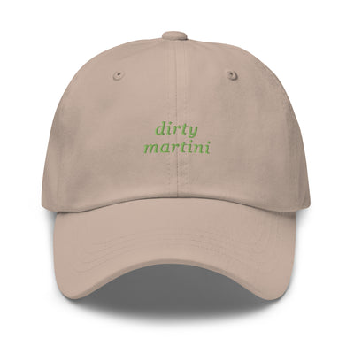 "Dirty Martini" Embroidered Drink Order Hat (Stone)