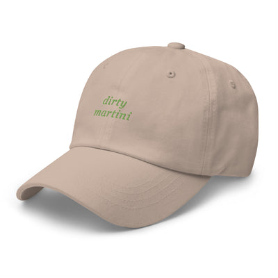 "Dirty Martini" Embroidered Drink Order Hat (Stone)