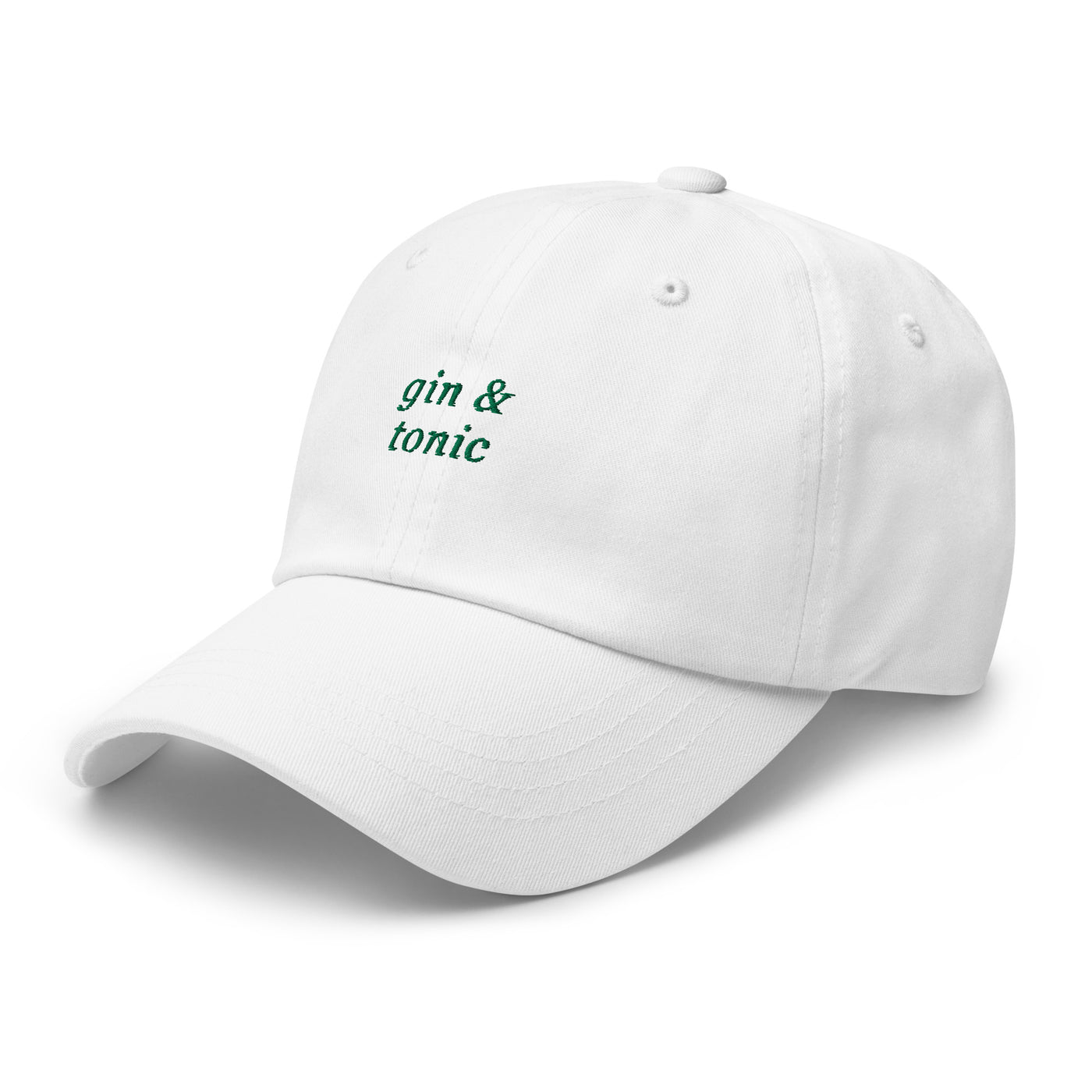 "Gin & Tonic" Embroidered Drink Order Hat (White)