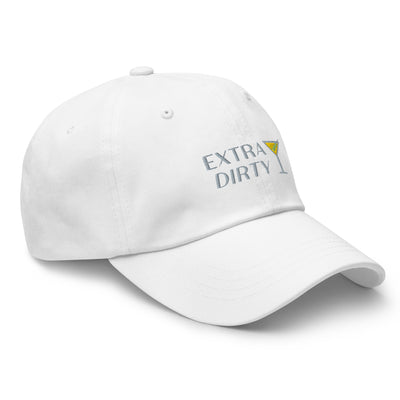 "Extra Dirty" Martini Embroidered Hat (White)