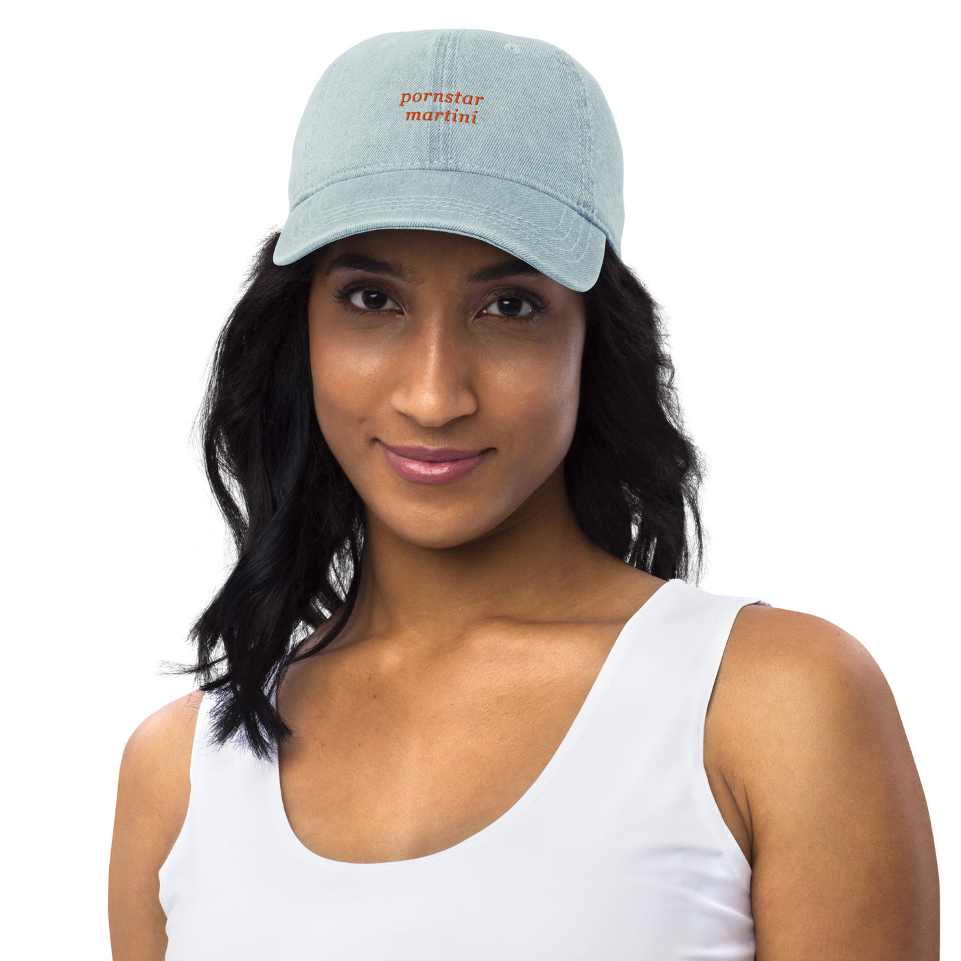 "Pornstar Martini" Embroidered Drink Order Hat (Denim)