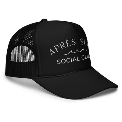 "Après Surf Social Club" Foam Trucker Hat (Black)