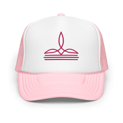 Western Embroidered Foam Trucker Hat (Pink)