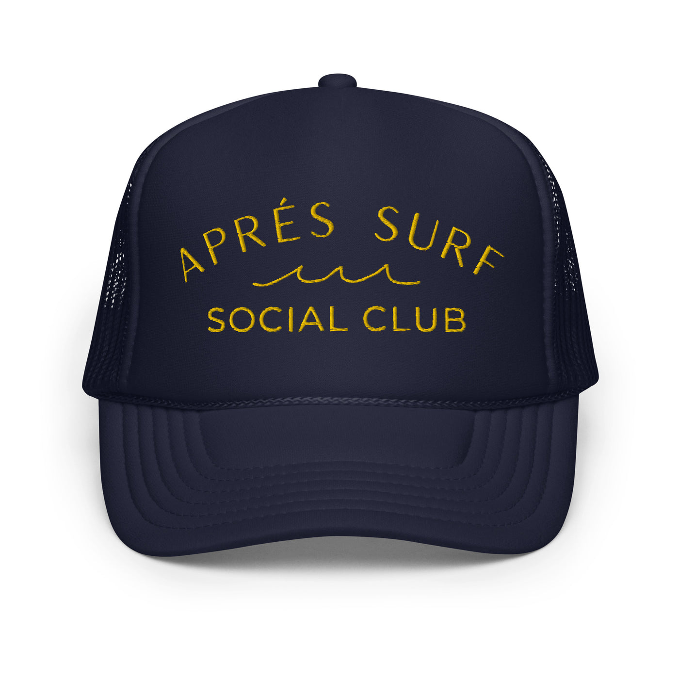 "Après Surf Social Club" Foam Trucker Hat (Navy)