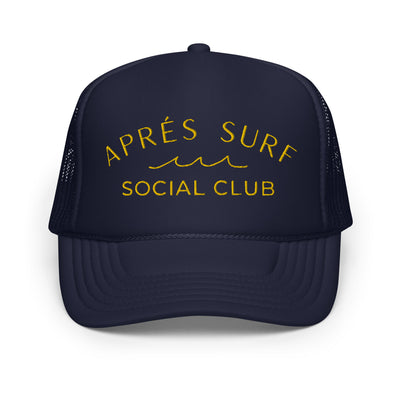 "Après Surf Social Club" Foam Trucker Hat (Navy)