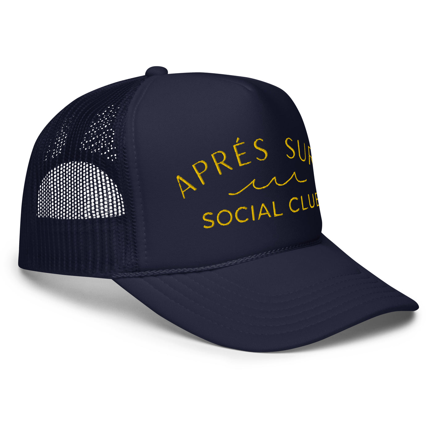 "Après Surf Social Club" Foam Trucker Hat (Navy)