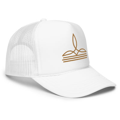 Western Embroidered Foam Trucker Hat (White)