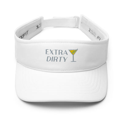 "Extra Dirty" Martini Embroidered Visor (White)