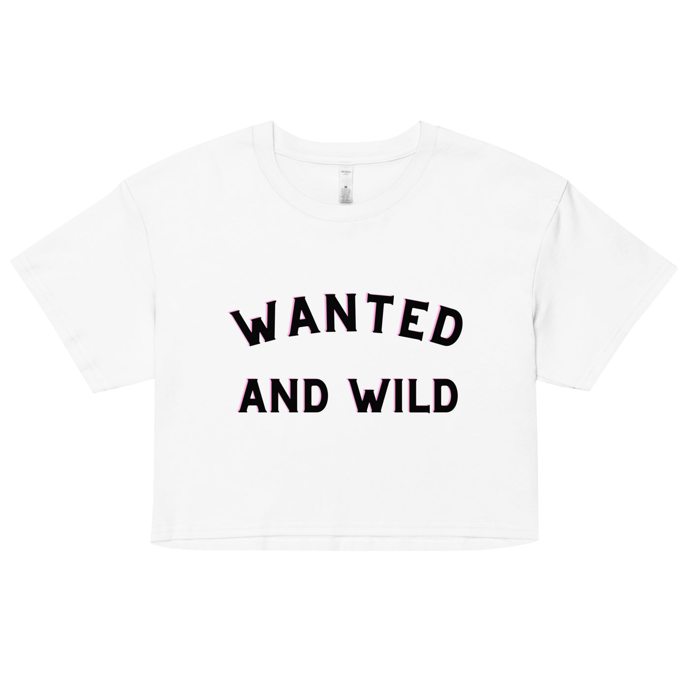 "Wanted And Wild" Graphic Crop Top (White)